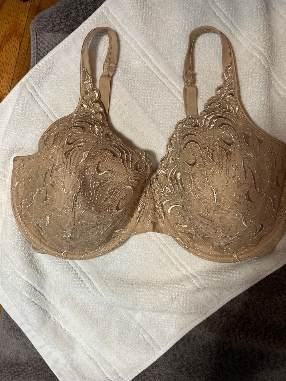 Playtex Beige Embroidered Underwire Bra